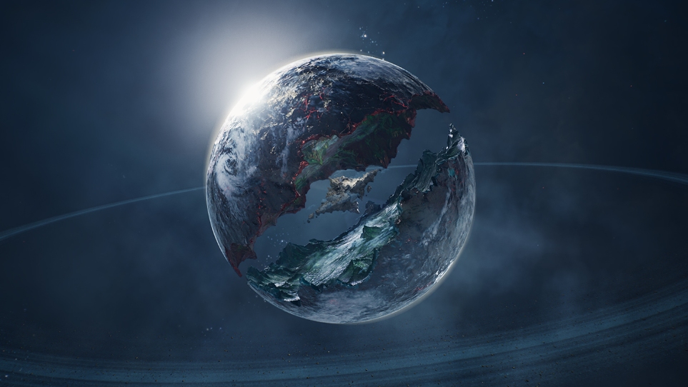 The shattered world of Atreia, from Aion 2's key art
