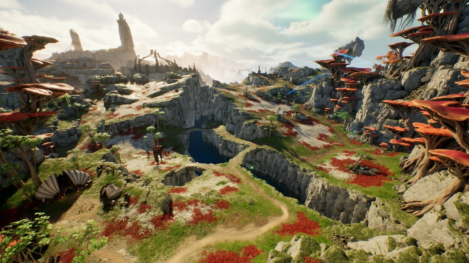 Open country, rocky ridges and giant fungi in Aion 2