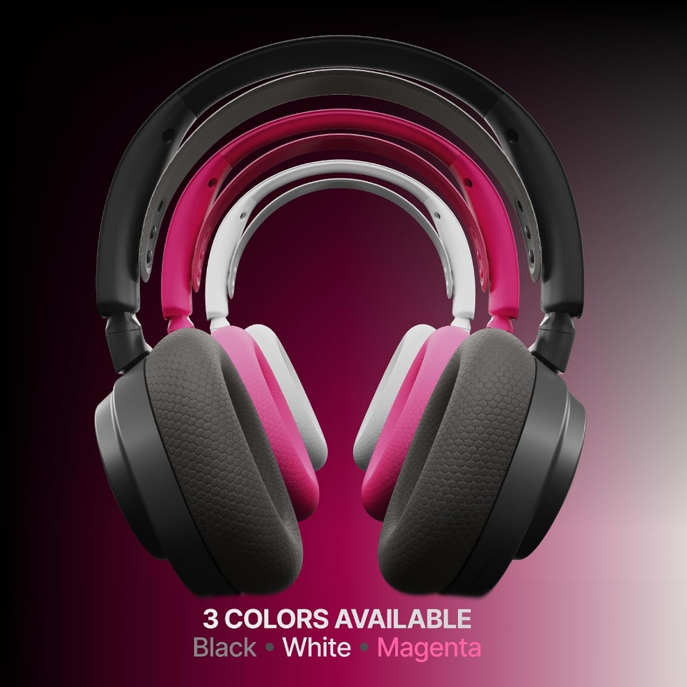 arctis nova 7x gen 2 headphones in 3 colors black, white and magenta