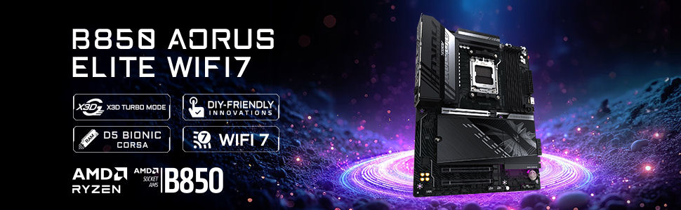 GIGABYTE B850 AORUS Elite WIFI7 motherboard overview