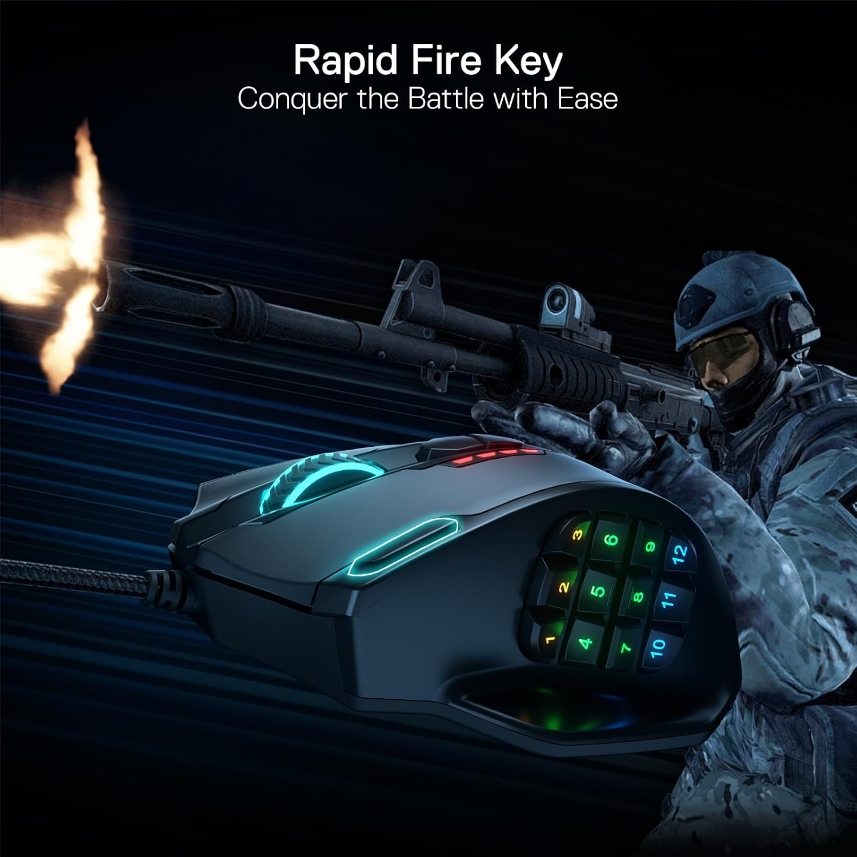 Redragon M908 Wired MMO RGB Gaming Mouse-2