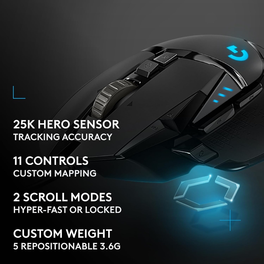 Logitech G502 HERO Wired Gaming Mouse - Black_2