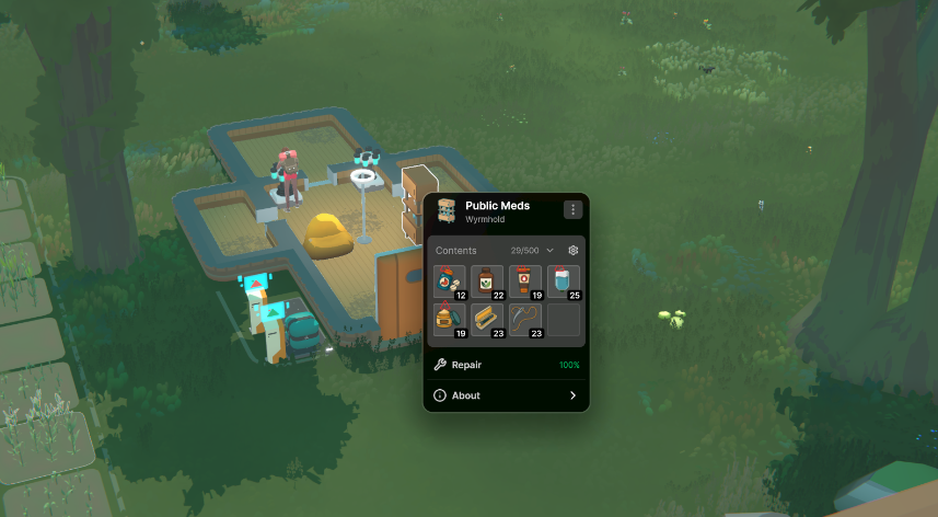 The remedy storage in a settlement, stocked