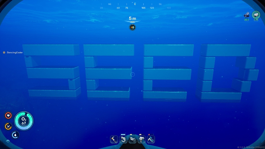 SEED Game logo suspended without supports